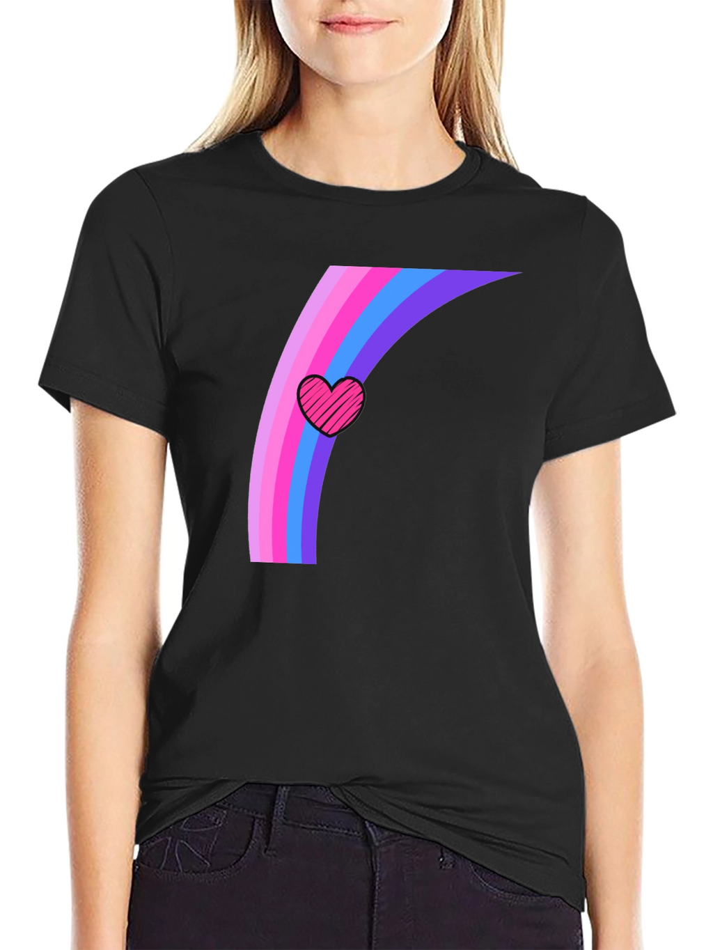 Rainbow Heart Graphic Tee - Stylish Comfort