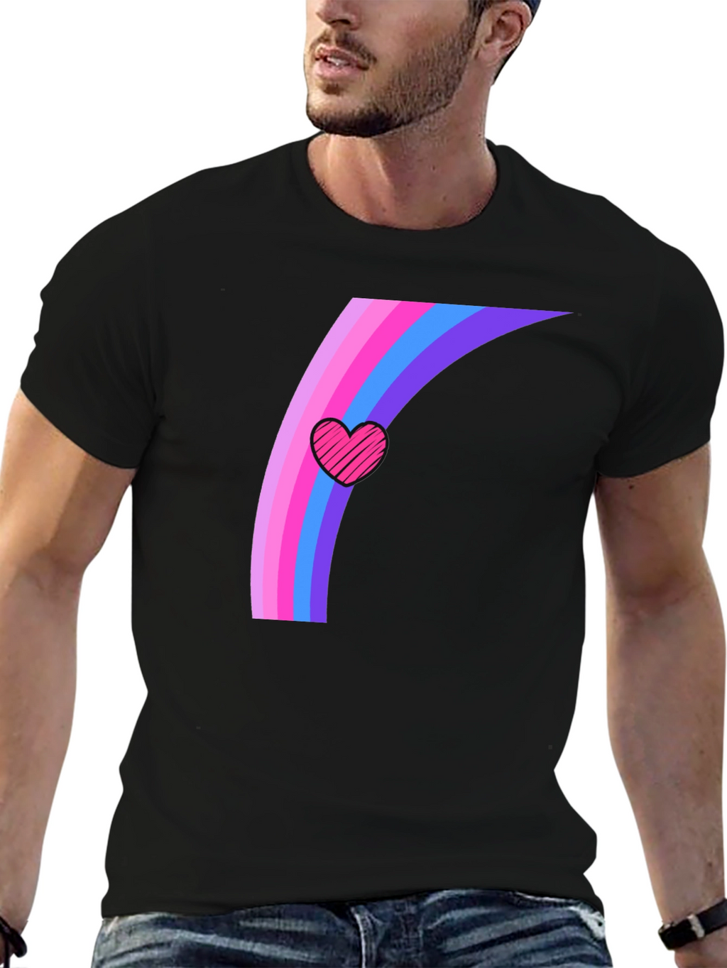 Rainbow Heart Graphic Tee - Stylish Comfort