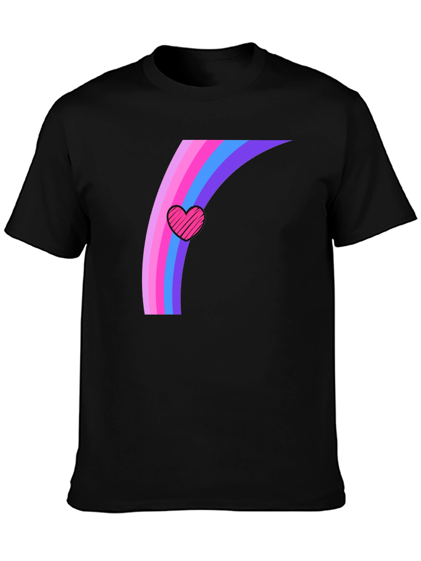 Rainbow Heart Graphic Tee - Stylish Comfort