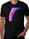 Rainbow Heart Graphic Tee - Stylish Comfort