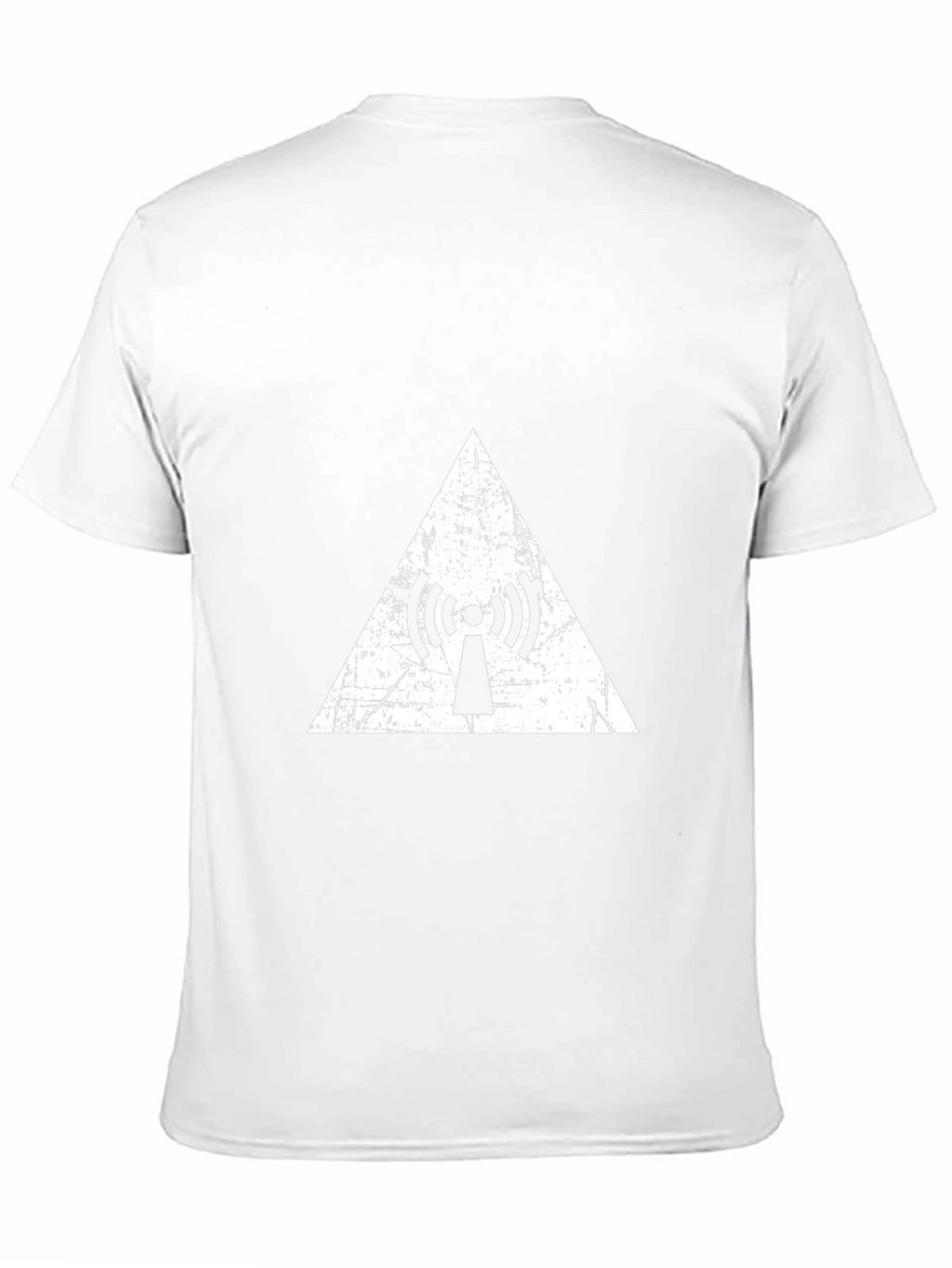 Distressed Antenna Triangle Graphic Black T-Shirt