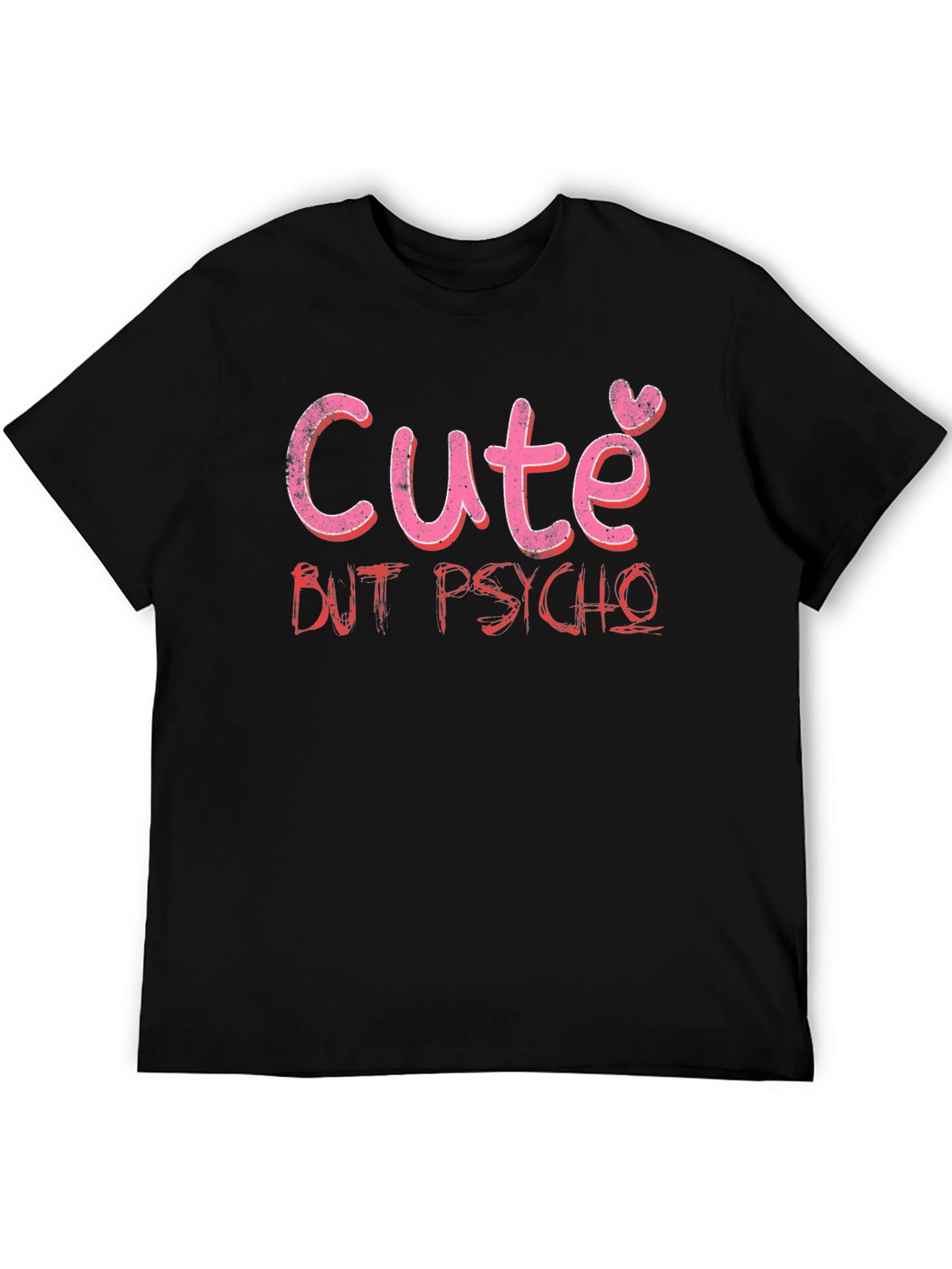 Cute But Psycho Graphic Tee - Black Cotton T-Shirt