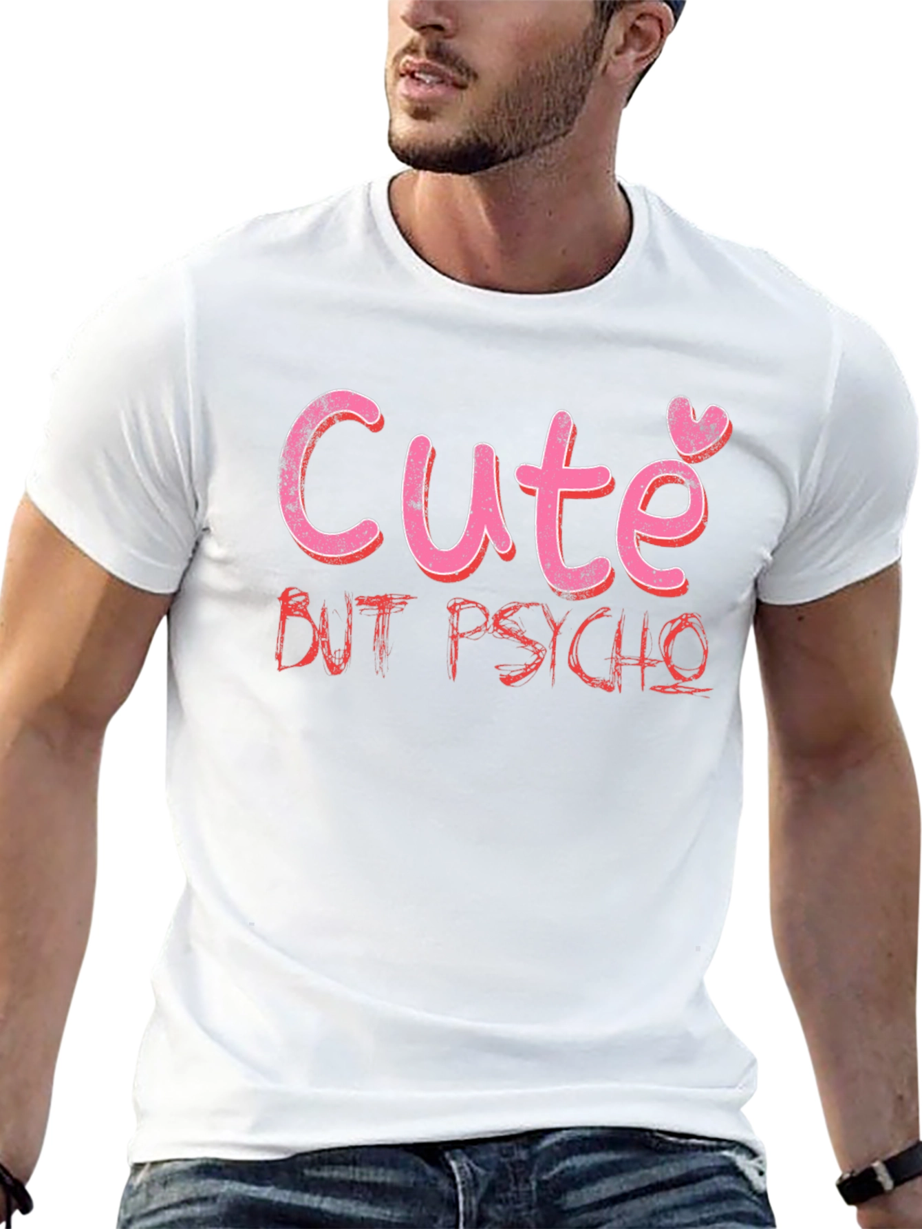 Cute But Psycho Graphic Tee - Black Cotton T-Shirt