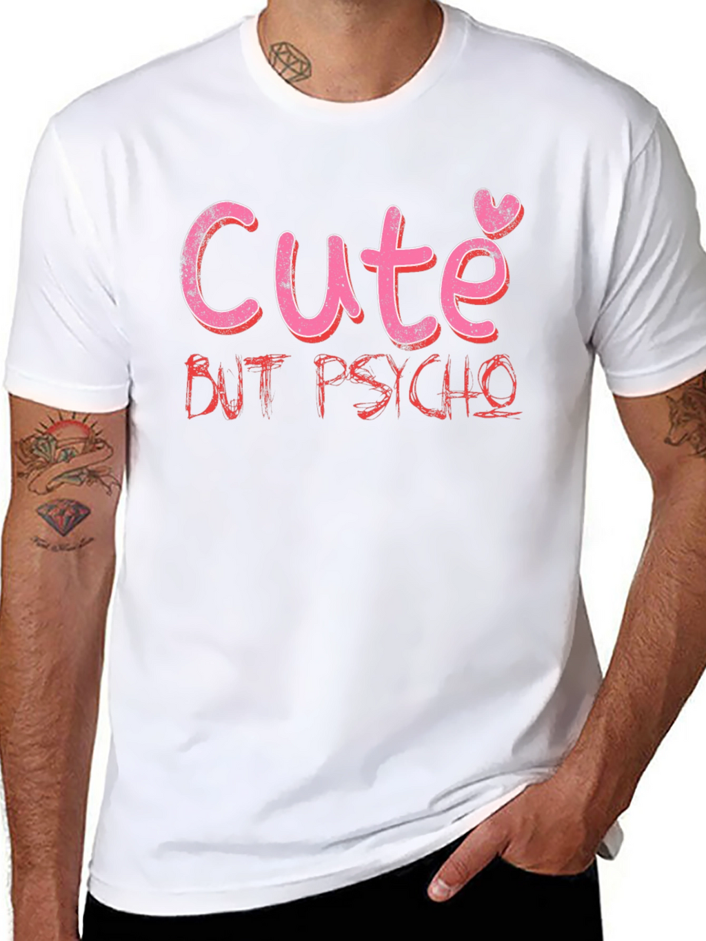 Cute But Psycho Graphic Tee - Black Cotton T-Shirt