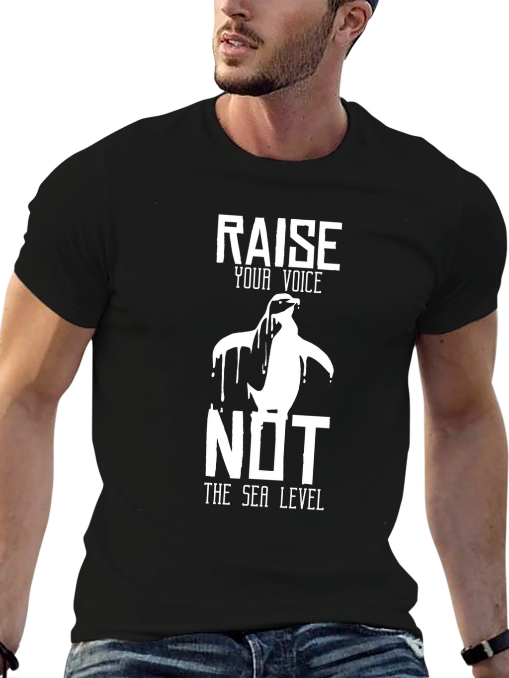 Climate Change Awareness T-Shirt Penguin Design