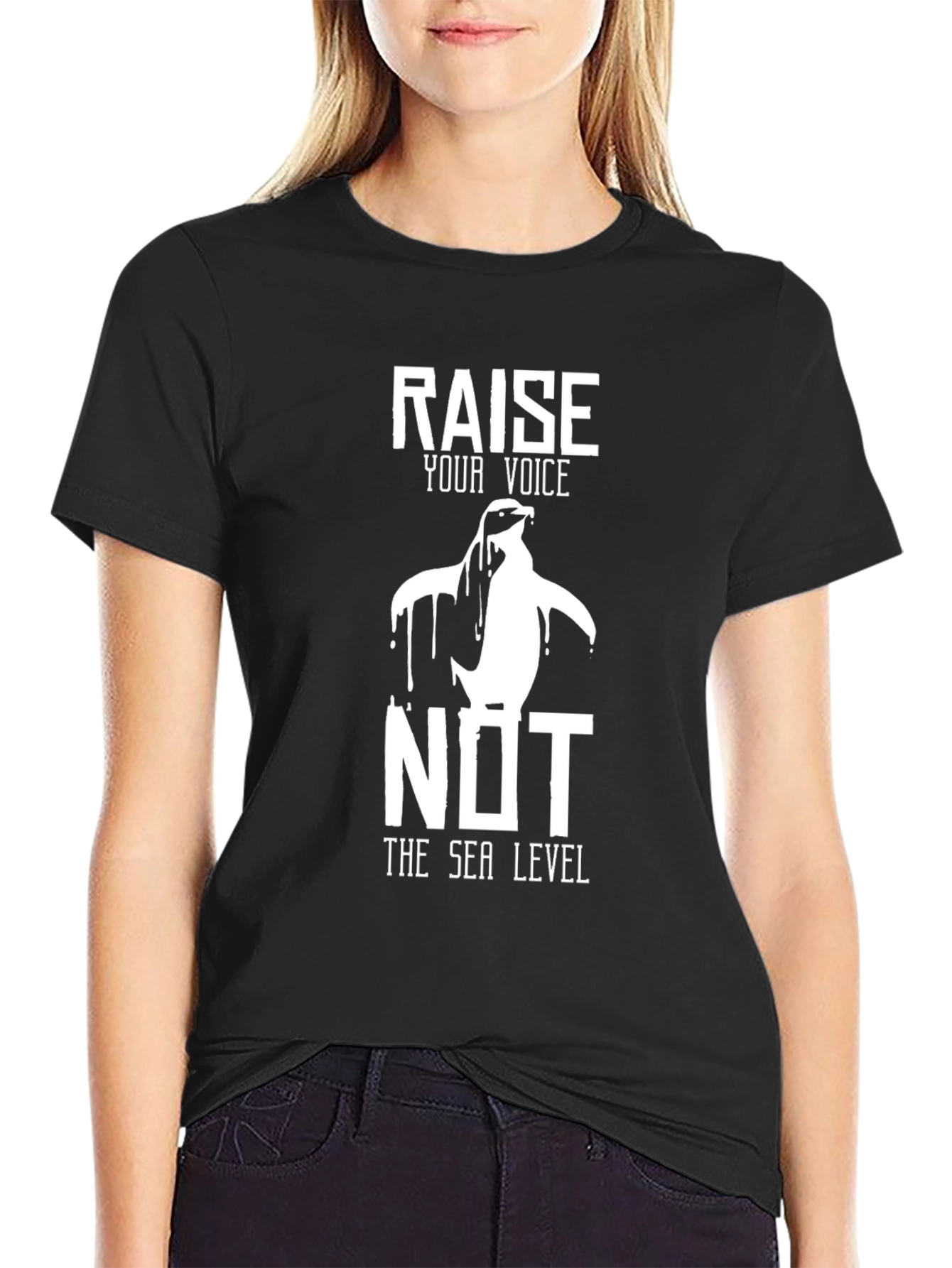 Climate Change Awareness T-Shirt Penguin Design