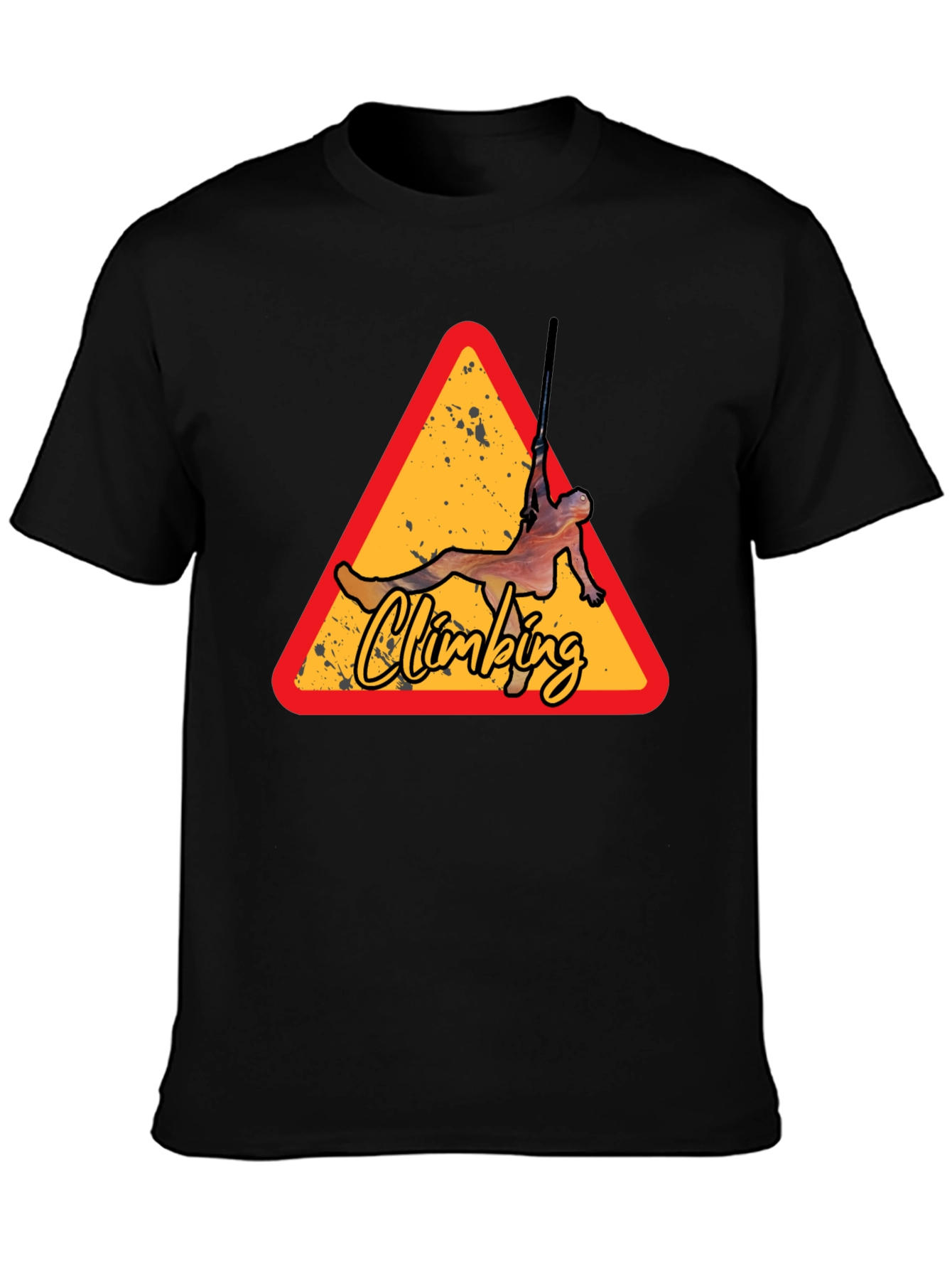 Climbing Triangle Graphic Tee - Black