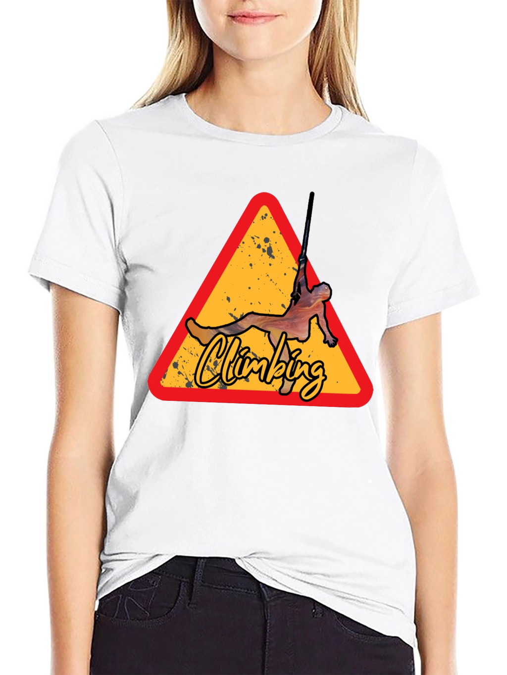 Climbing Triangle Graphic Tee - Black