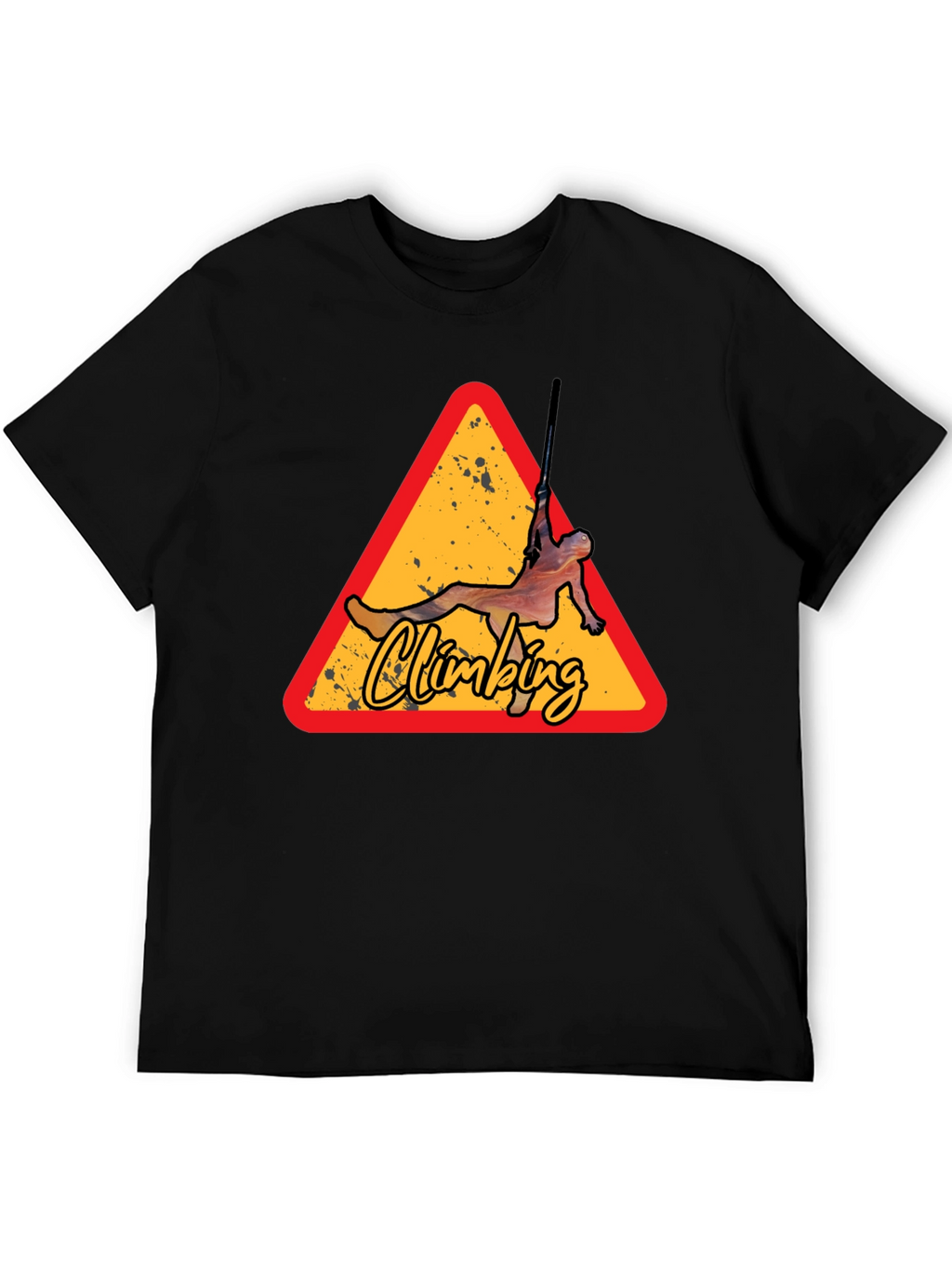 Climbing Triangle Graphic Tee - Black
