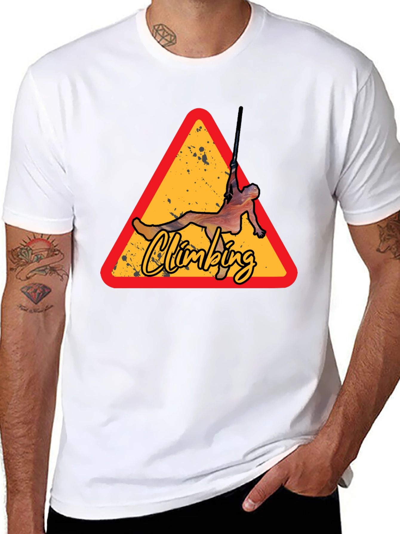 Climbing Triangle Graphic Tee - Black