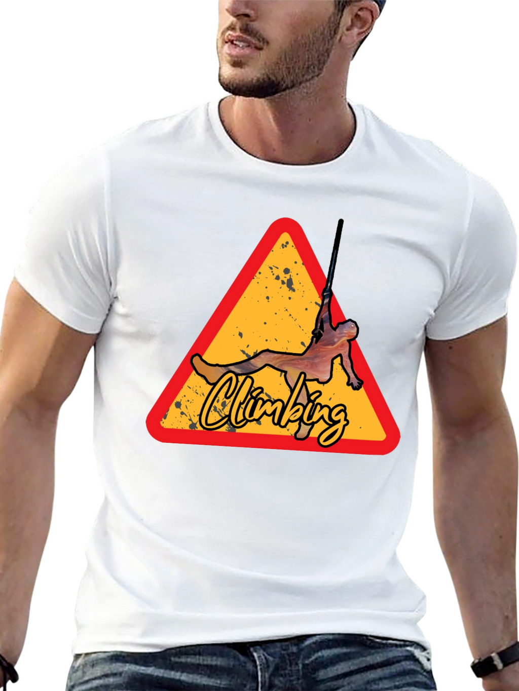 Climbing Triangle Graphic Tee - Black