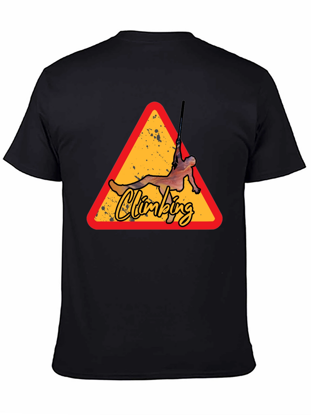 Climbing Triangle Graphic Tee - Black