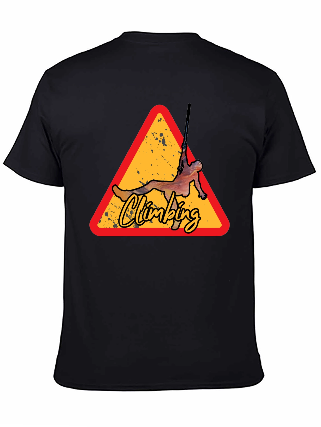 Climbing Triangle Graphic Tee - Black