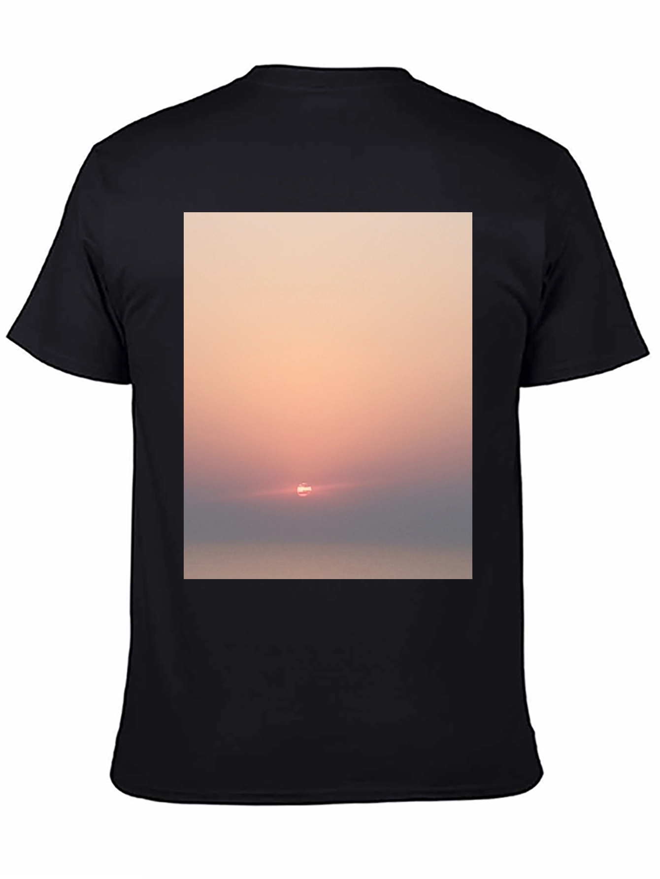 Sunset Graphic Tee - Soft Black Cotton Blend Shirt