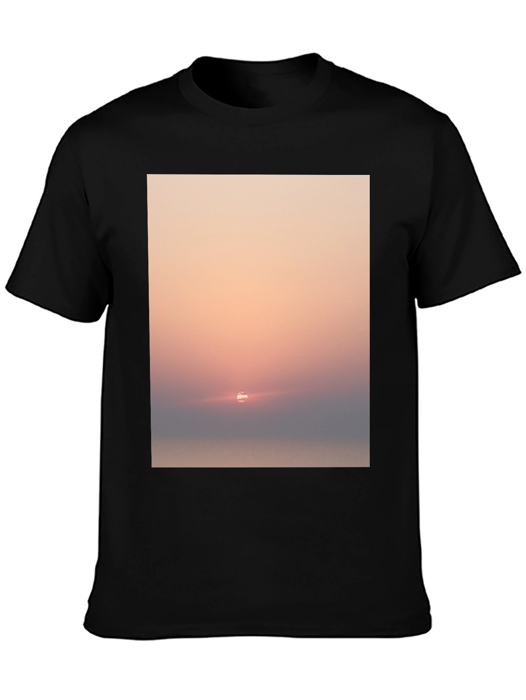 Sunset Graphic Tee - Soft Black Cotton Blend Shirt