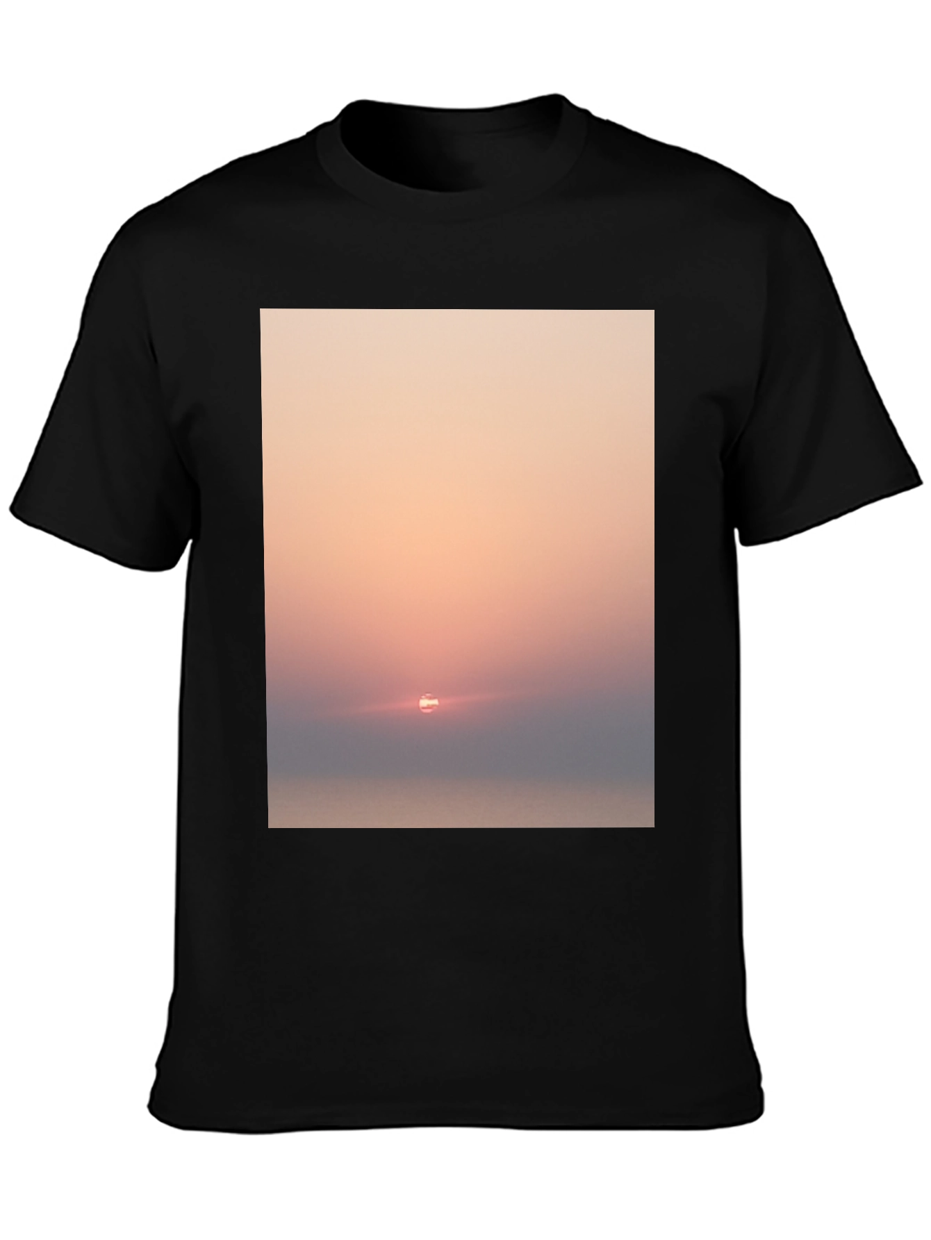 Sunset Graphic Tee - Soft Black Cotton Blend Shirt
