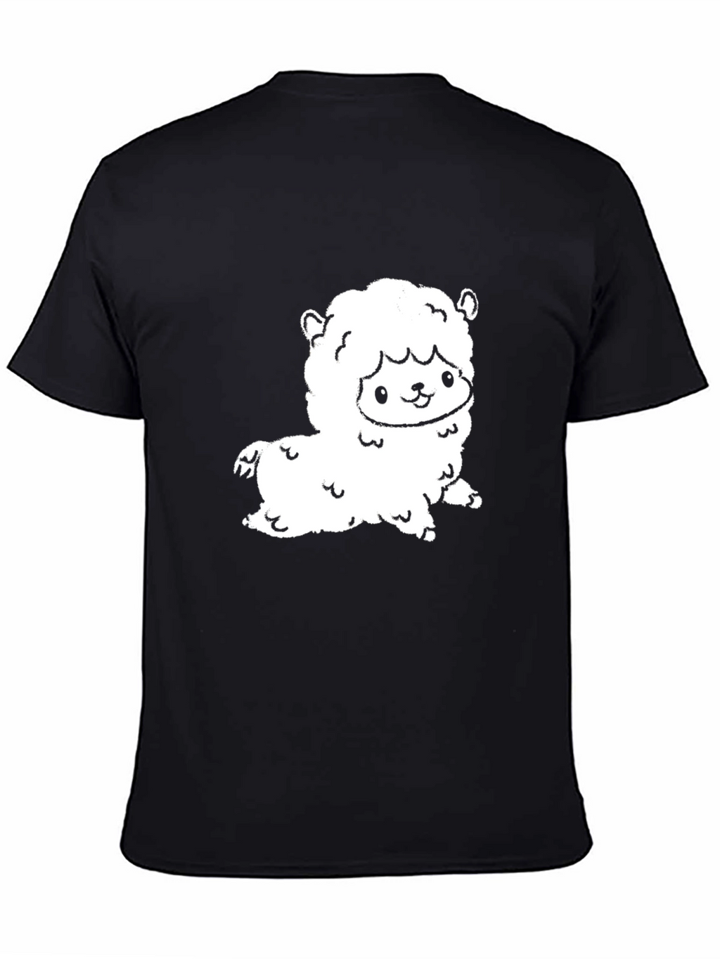 Cute Alpaca Graphic Tee - Black Cotton T-Shirt