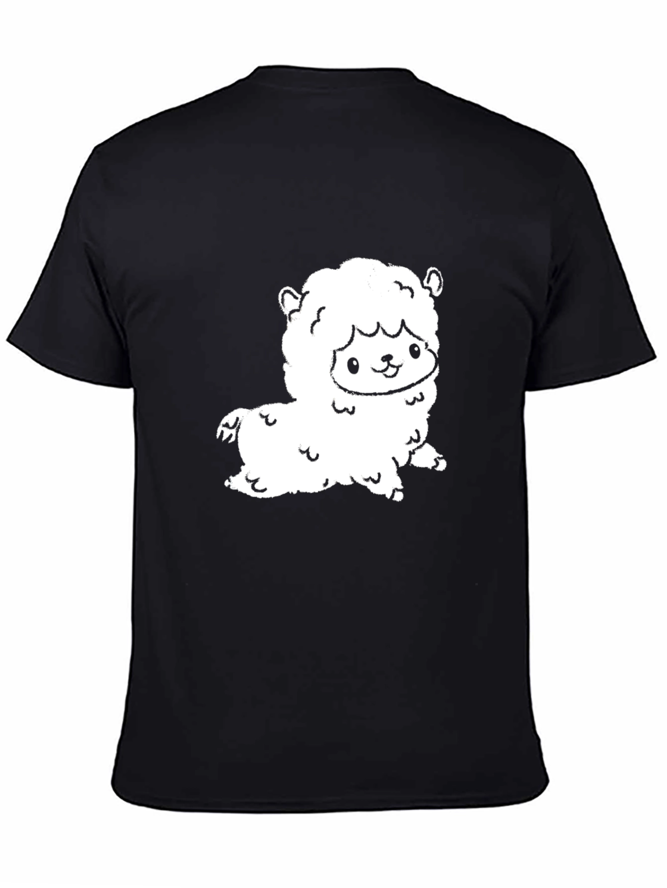 Cute Alpaca Graphic Tee - Black Cotton T-Shirt
