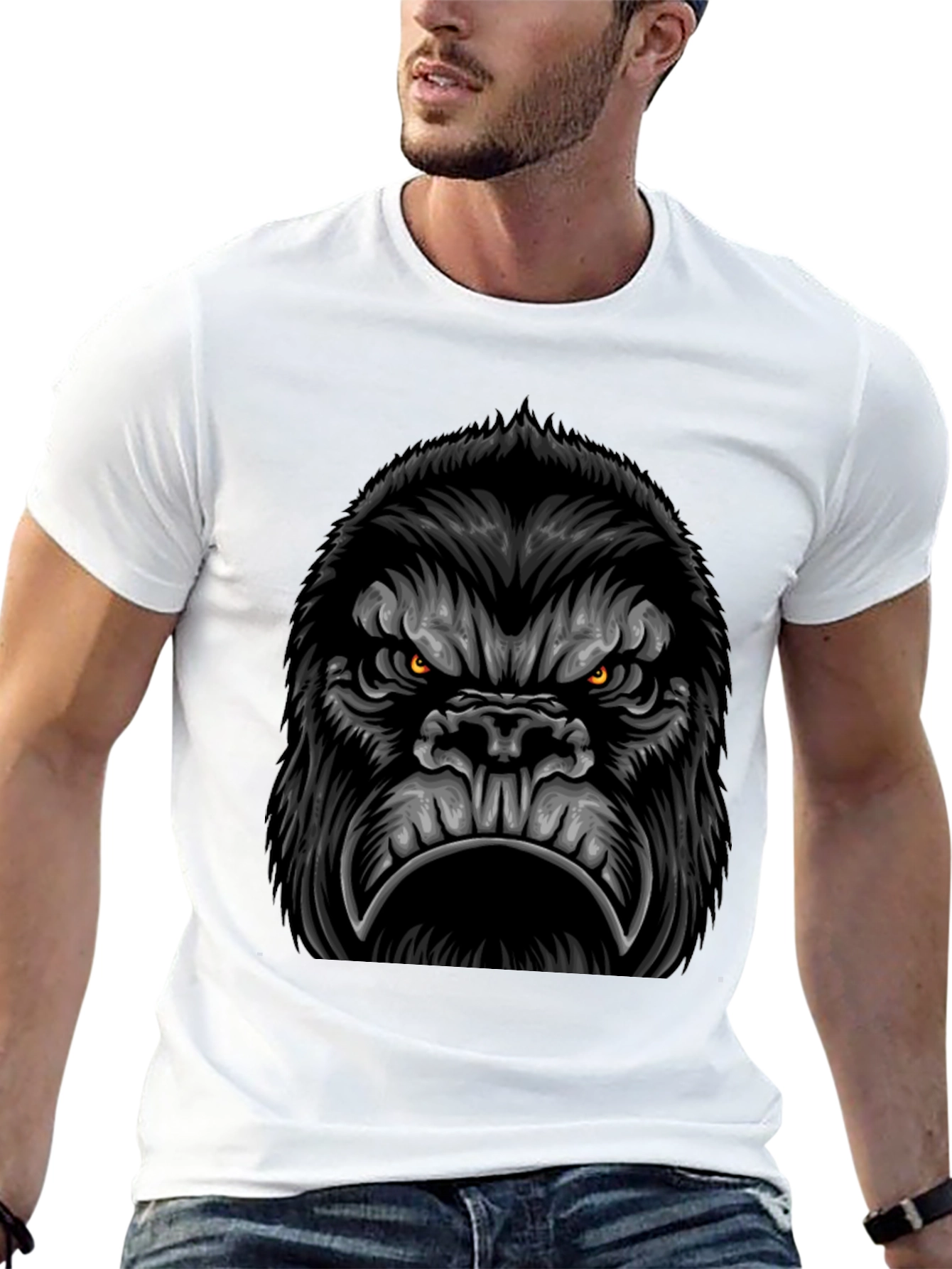 Gorilla Graphic Black T-Shirt - Mens Cool Tee
