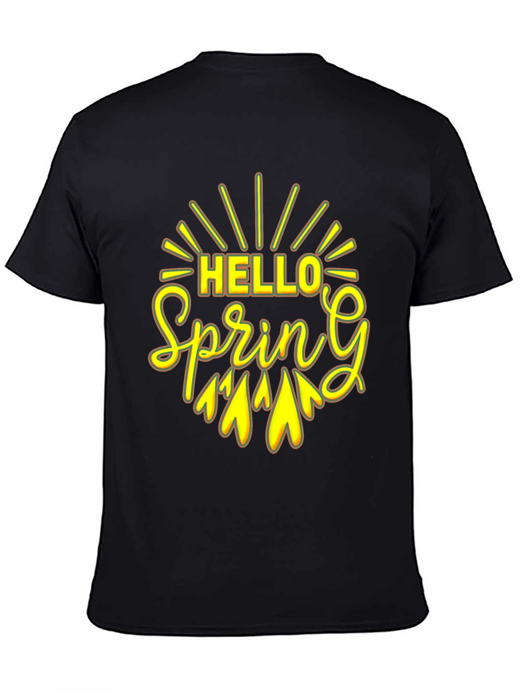 Hello Spring Black Graphic Tee