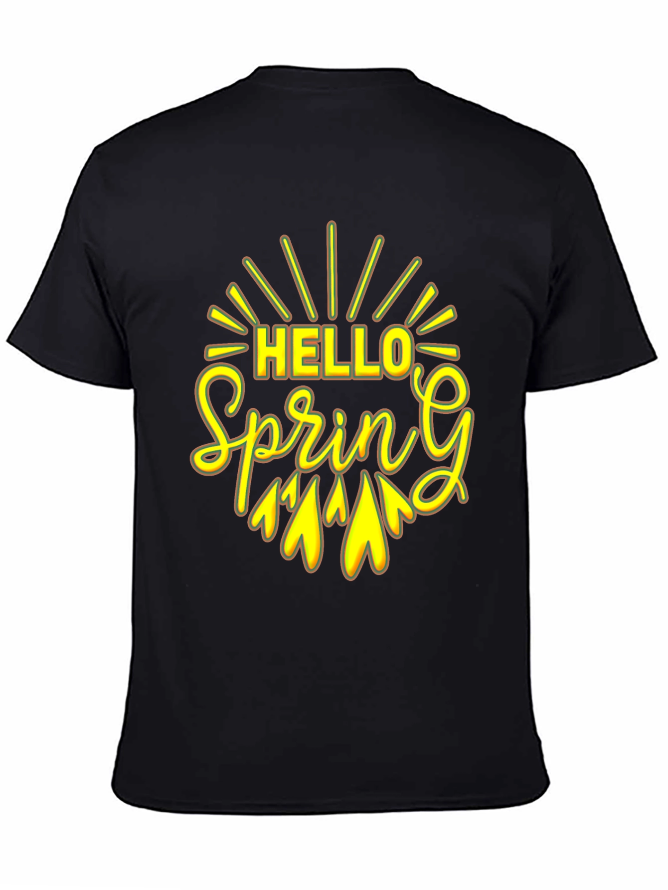 Hello Spring Black Graphic Tee