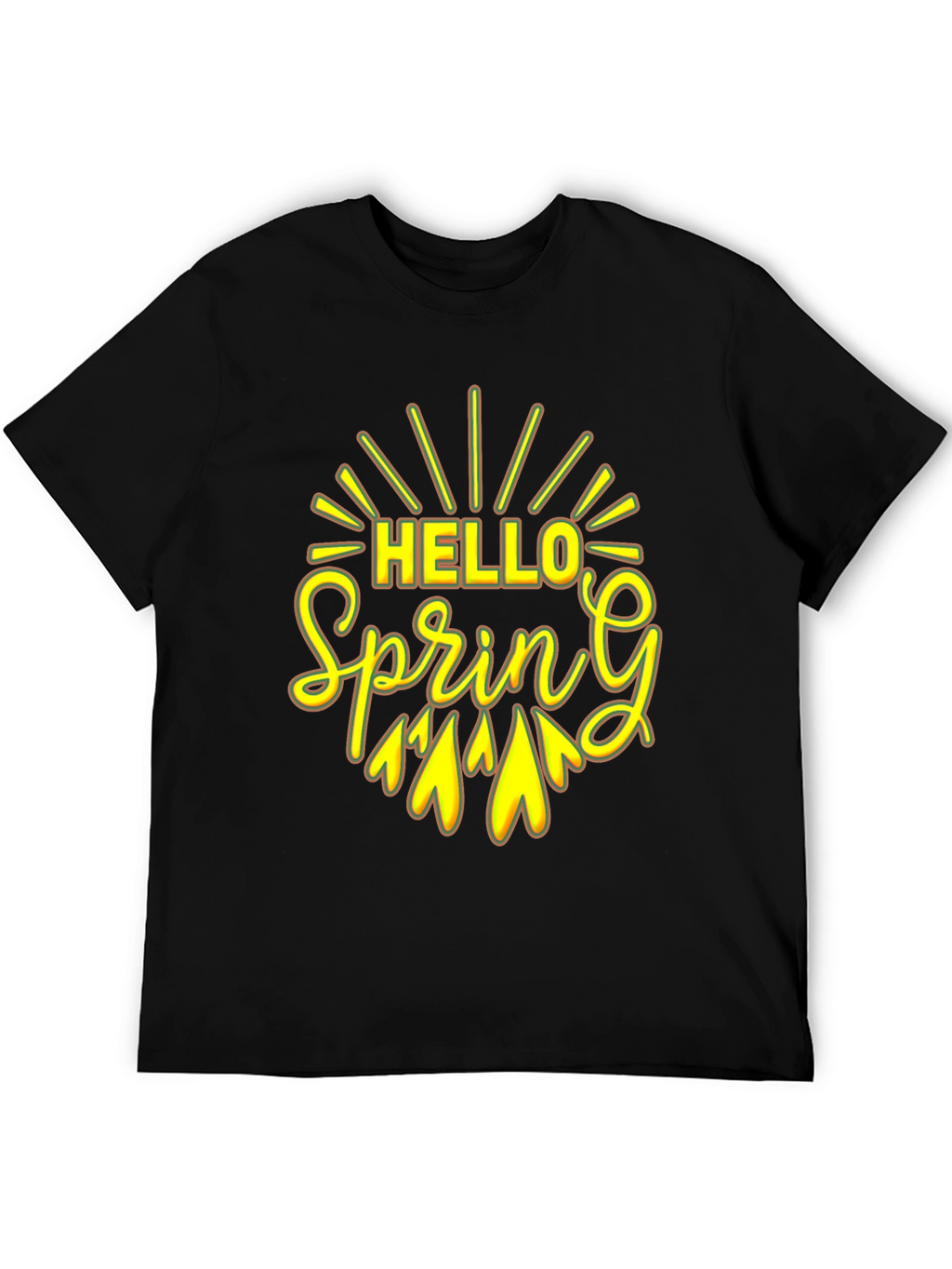 Hello Spring Black Graphic Tee
