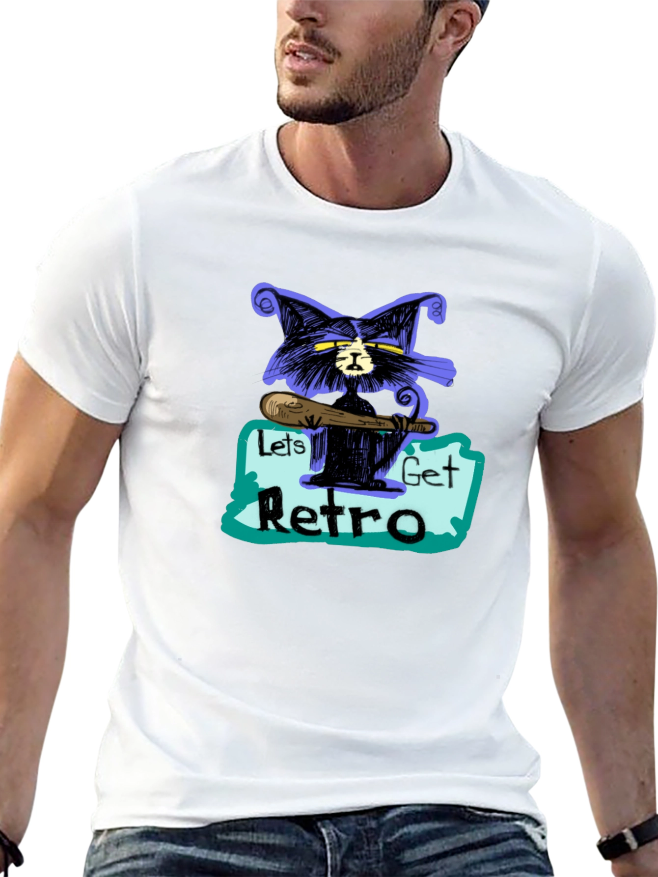 Retro Cat Graphic T-Shirt - Cool & Unique