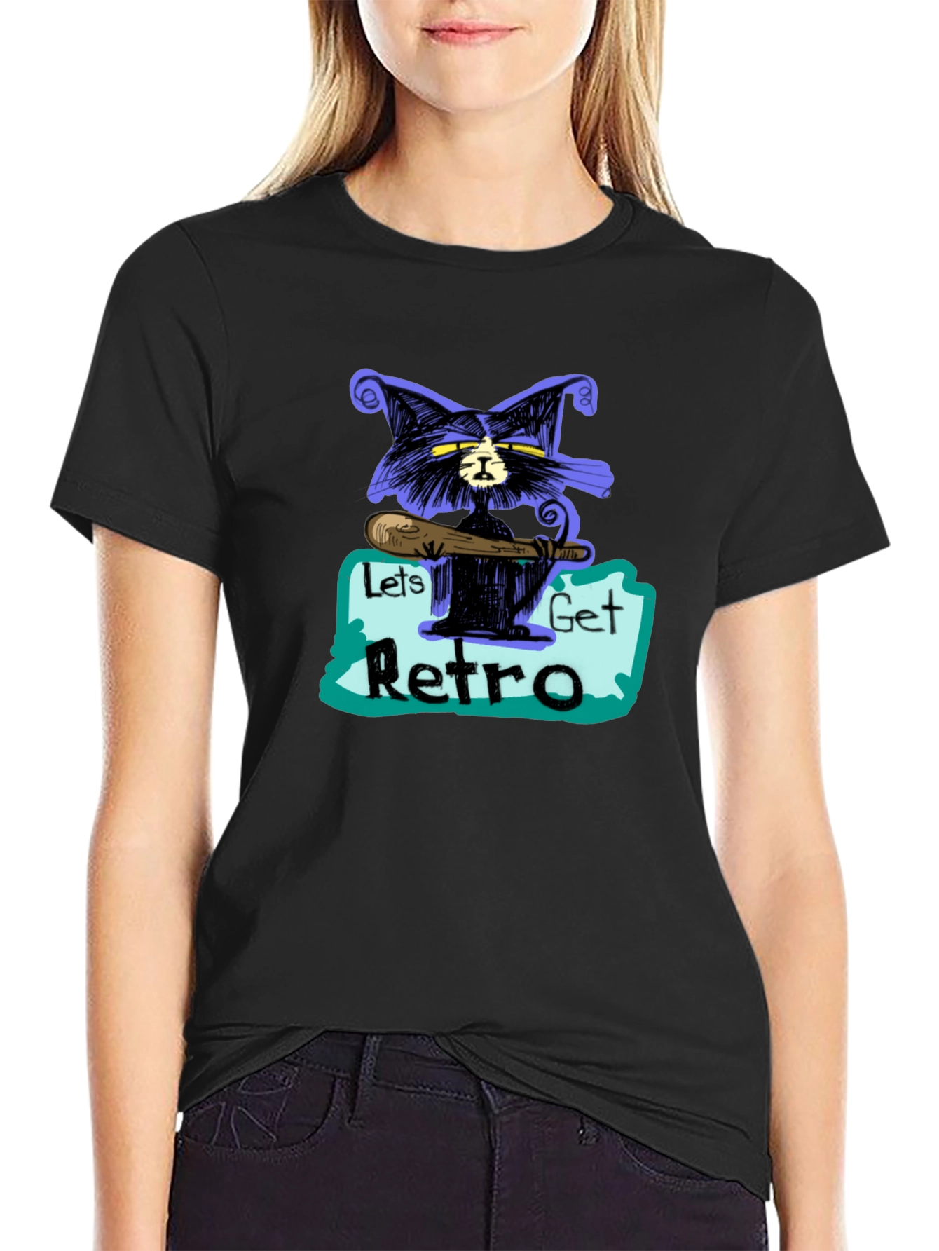 Retro Cat Graphic T-Shirt - Cool & Unique