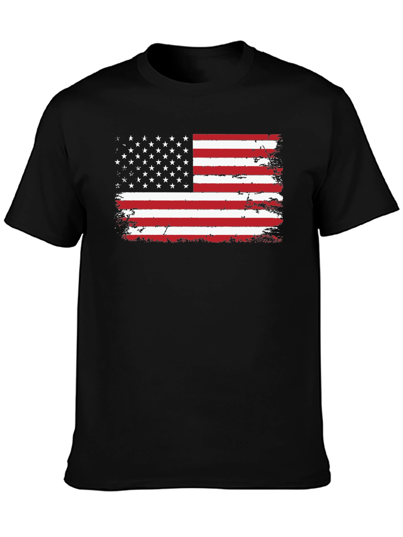 Distressed American Flag Graphic Tee - Patriotic Style