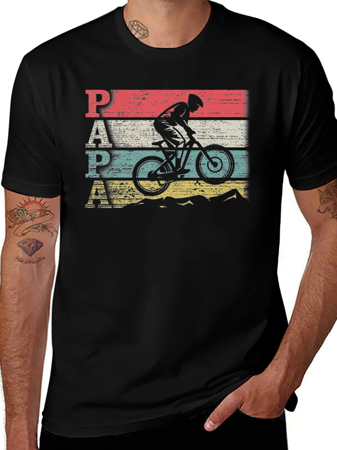 Vintage Style PAPA Mountain Biker T-Shirt