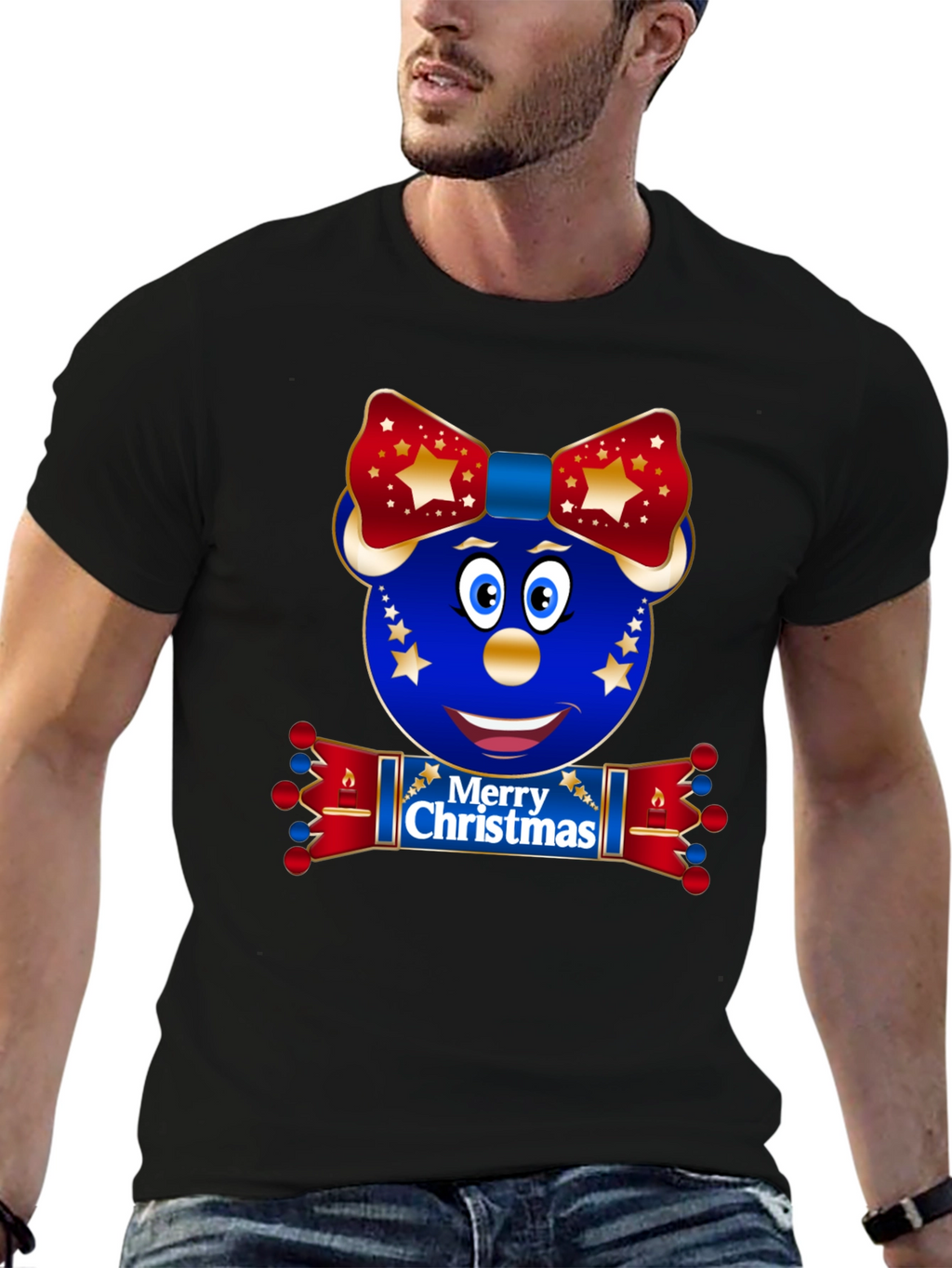 Festive Christmas Character Graphic T-Shirt