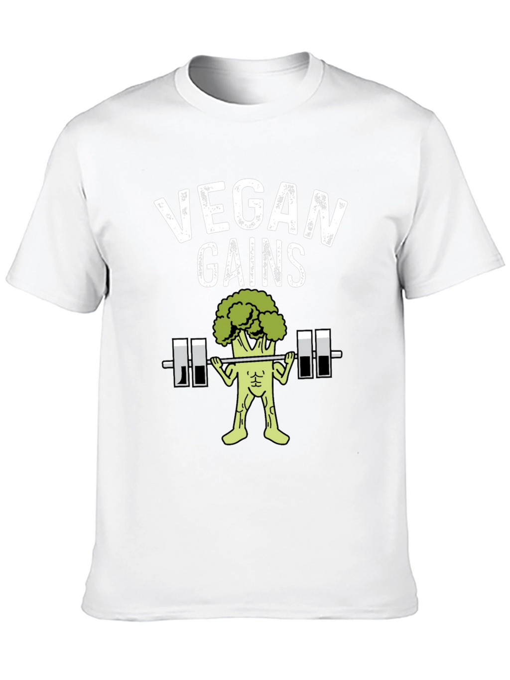 Vegan Gains Graphic T-Shirt - Funny Workout Tee