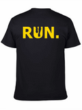 Run Graphic Tee - Black Cotton Short Sleeve