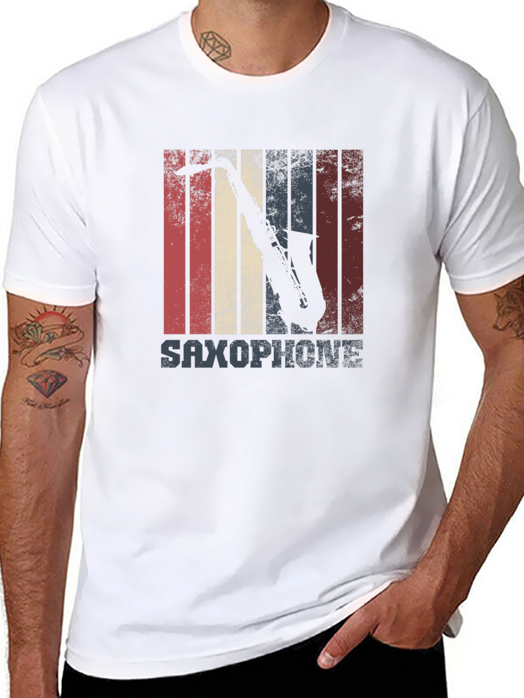 Saxophone Retro Style Graphic T-Shirt