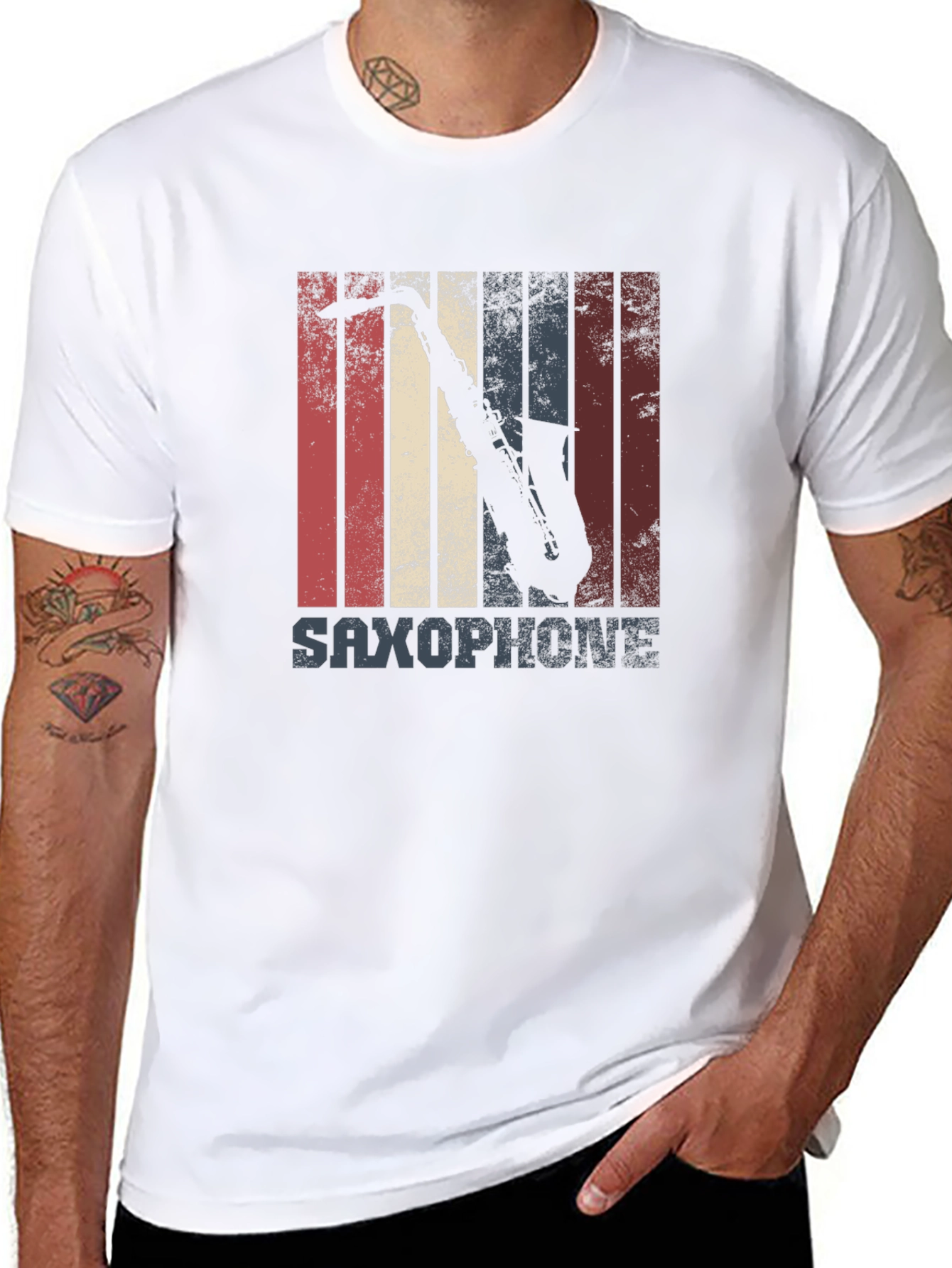 Saxophone Retro Style Graphic T-Shirt