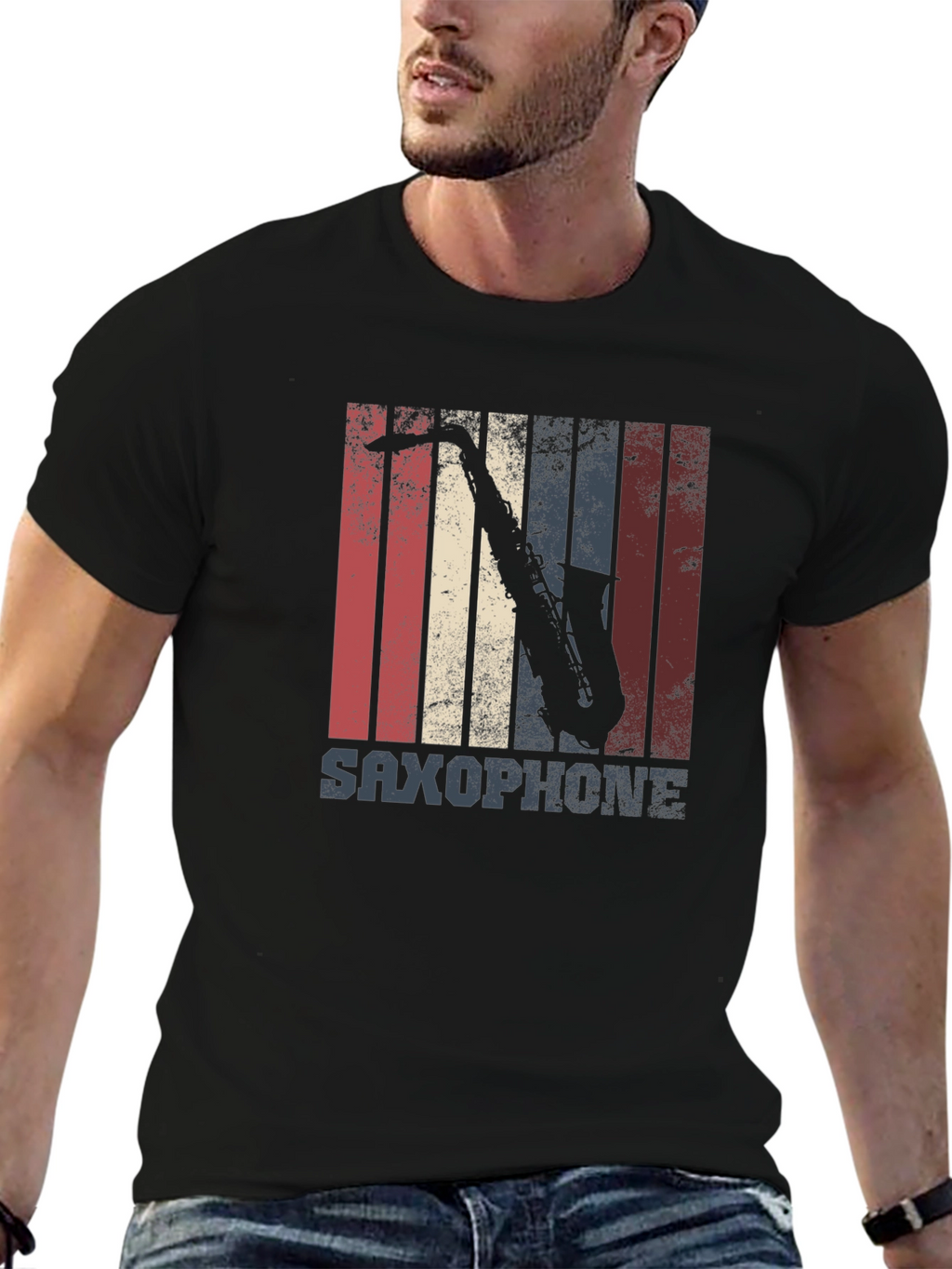 Saxophone Retro Style Graphic T-Shirt