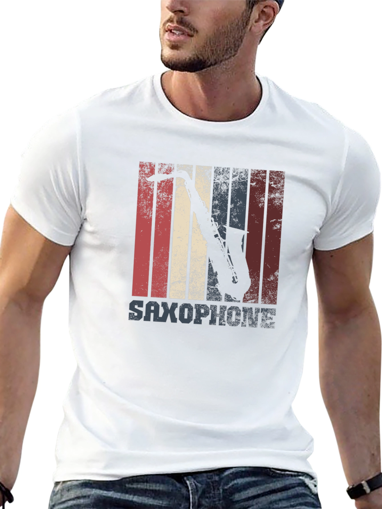 Saxophone Retro Style Graphic T-Shirt