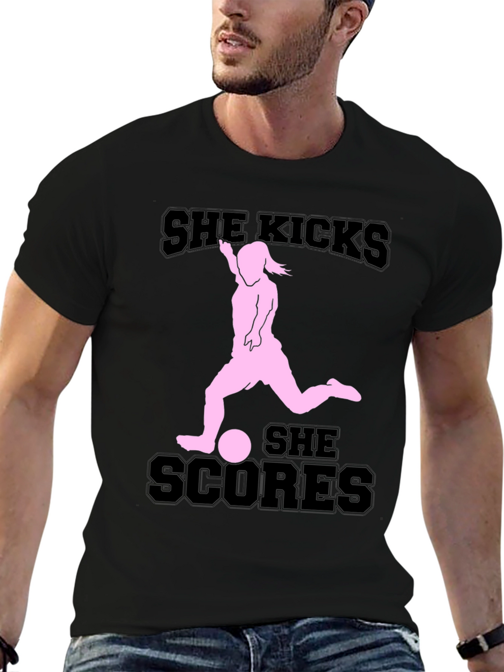 She Kicks She Scores Graphic T-Shirt