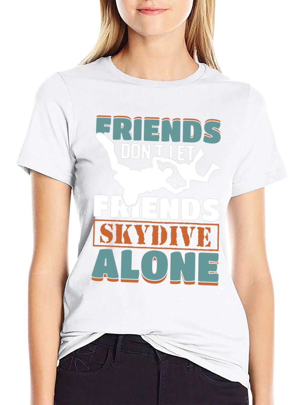 Friends Skydive Alone Graphic Tee - Skydiving Buddy T-Shirt