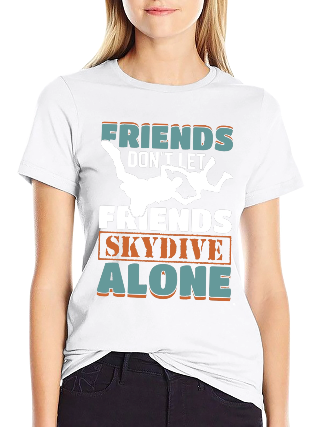 Friends Skydive Alone Graphic Tee - Skydiving Buddy T-Shirt