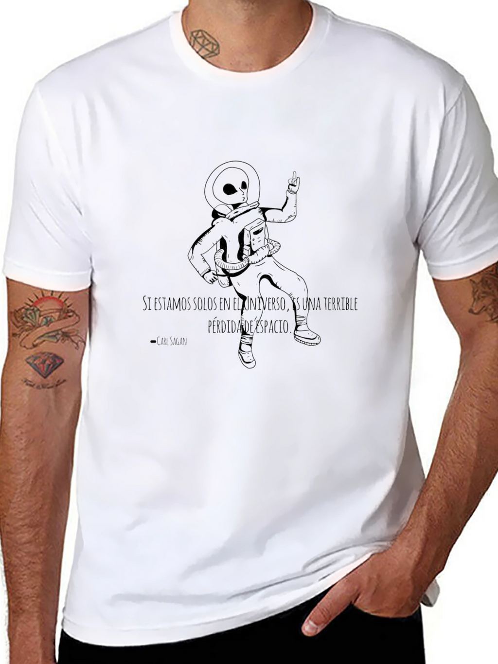Alien Astronaut Graphic T-Shirt - Lost Space Quote
