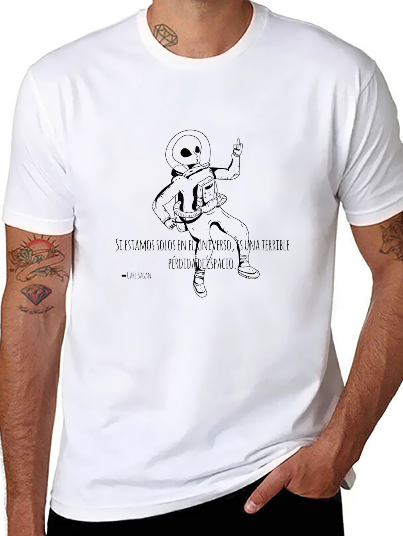 Alien Astronaut Graphic T-Shirt - Lost Space Quote