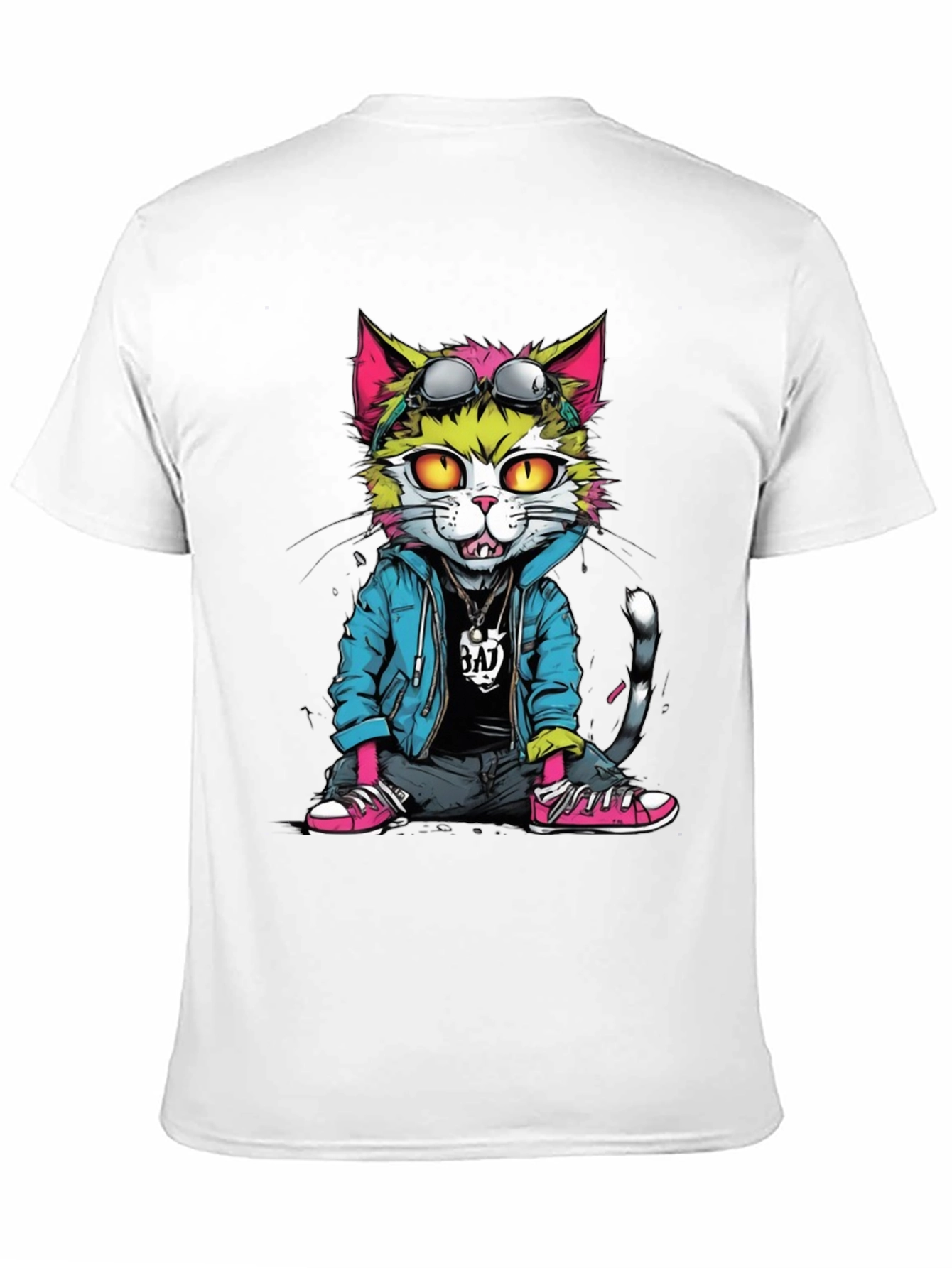 Cool Cat Graphic T-Shirt - Unisex Black Tee