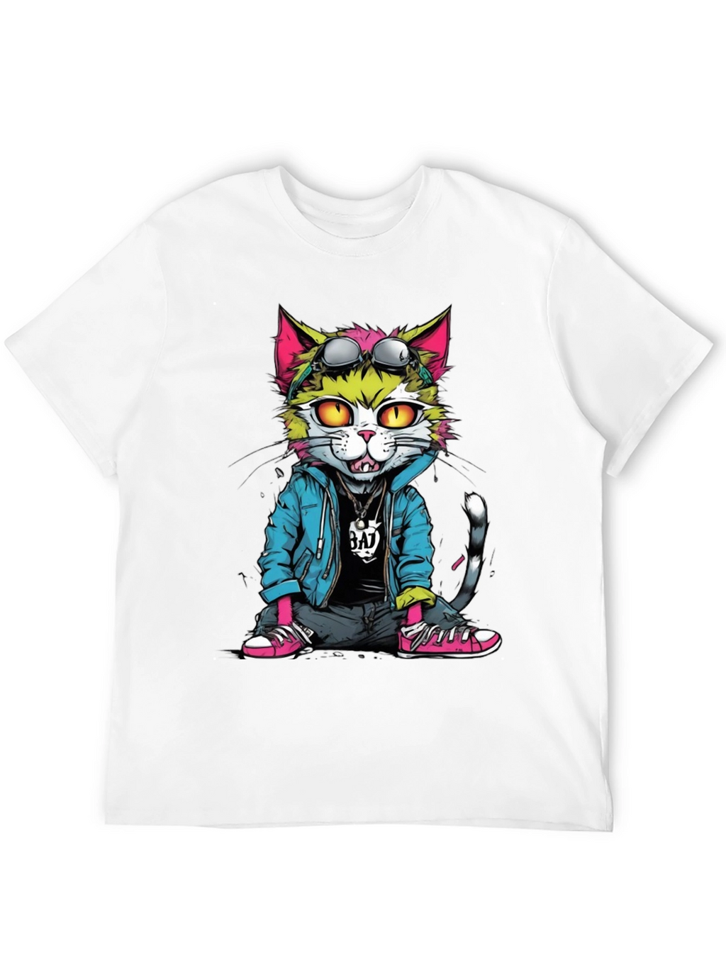 Cool Cat Graphic T-Shirt - Unisex Black Tee