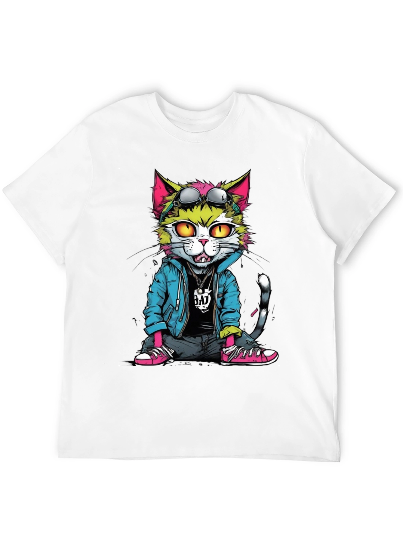 Cool Cat Graphic T-Shirt - Unisex Black Tee