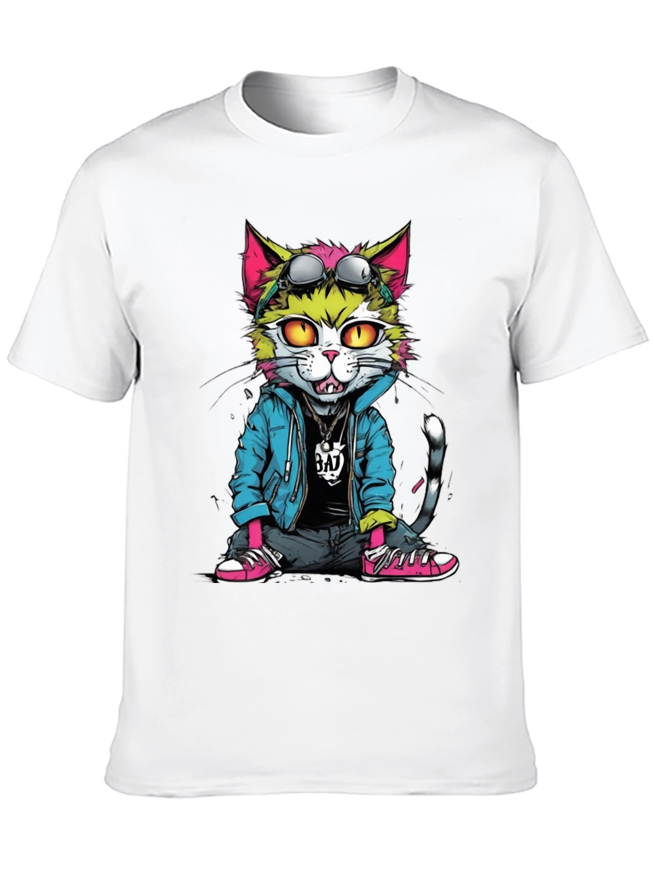 Cool Cat Graphic T-Shirt - Unisex Black Tee