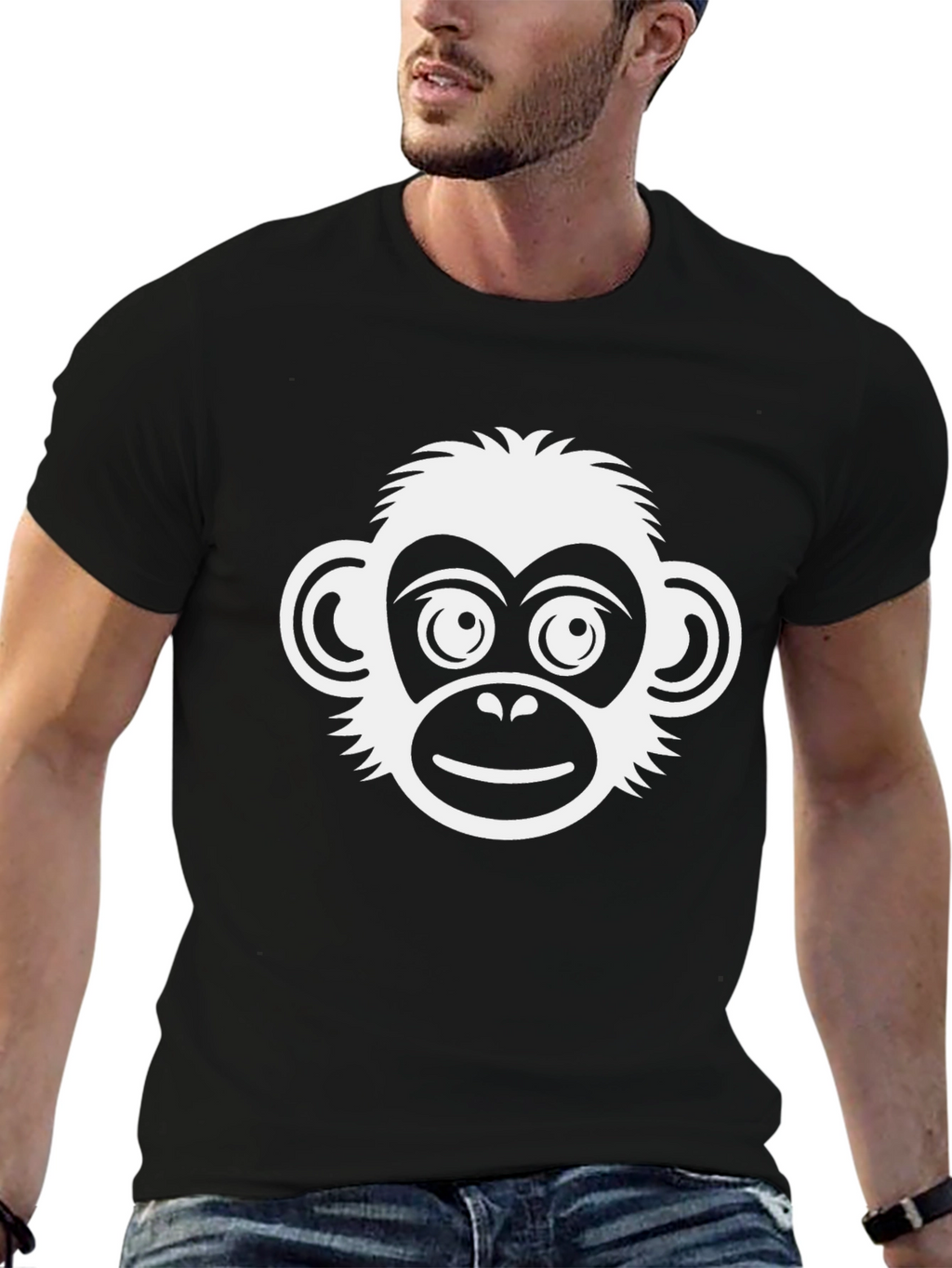 Monkey Graphic T-Shirt - Classic Crew Neck