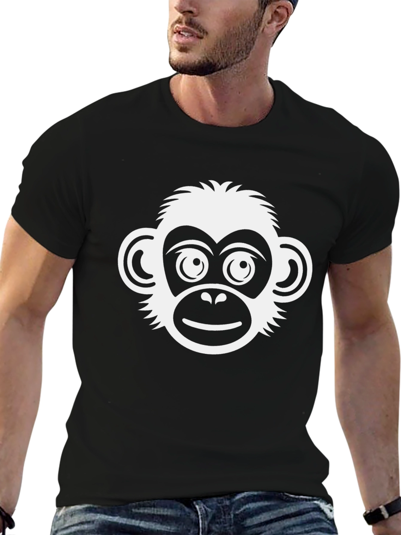 Monkey Graphic T-Shirt - Classic Crew Neck