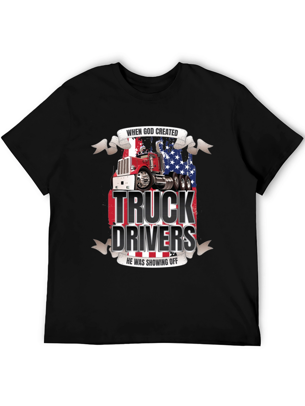 Truck Driver Graphic Tee - Patriotic Design
