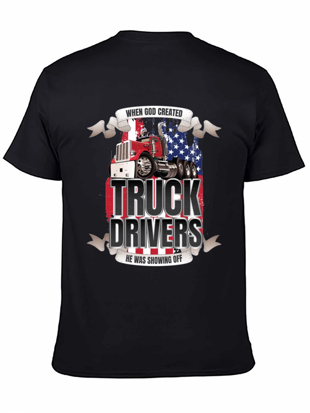 Truck Driver Graphic Tee - Patriotic Design